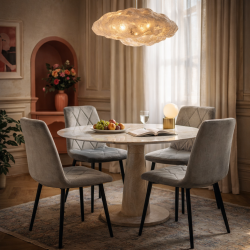 Cadeira Ópera Cinza Mineral – Elegância Escultural