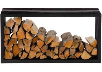 Râtelier à bûches Irving 40x50x100 noir mat