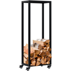 Range-bûches Hilta 25x40x100 cm noir