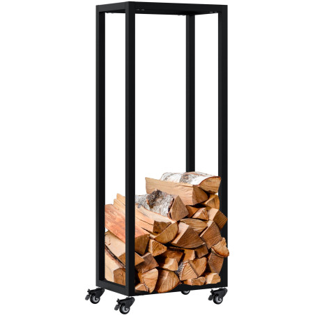 Range-bûches Hilta 25x40x100 cm noir