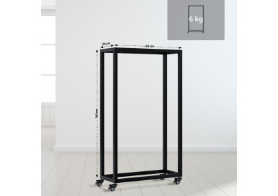 Range-bûches Hilta 25x60x100 cm noir