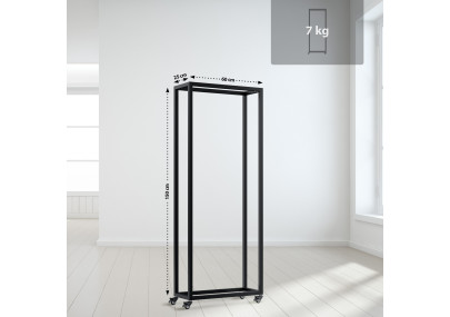 Range-bûches Hilta 25x60x150 cm noir