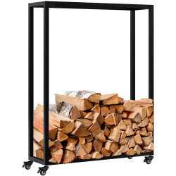 Range-bûches Hilta 25x80x100 cm noir