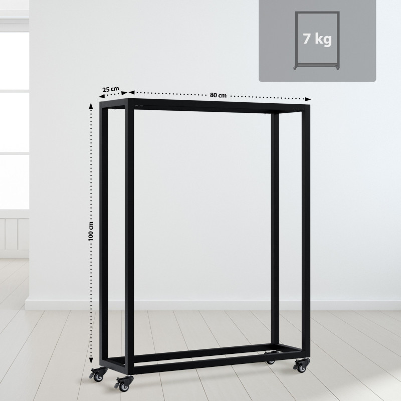 Range-bûches Hilta 25x80x100 cm noir