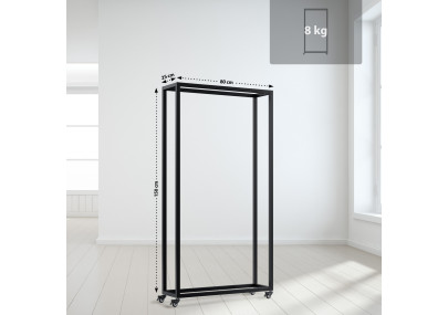 Range-bûches Hilta 25x80x150 cm noir