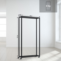 Range-bûches Hilta 25x80x150 cm noir