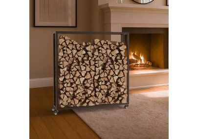 Range-bûches Hilta 25x100x100 cm noir