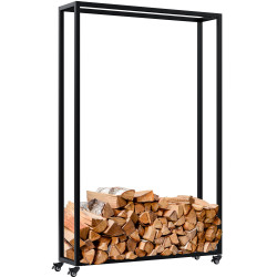 Range-bûches Hilta 25x100x150 cm noir