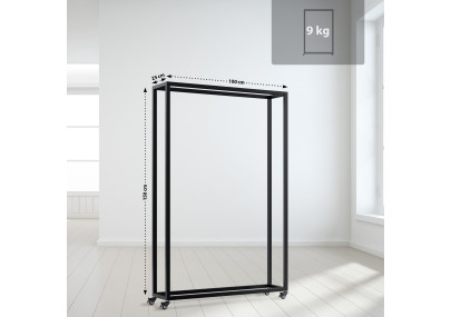 Range-bûches Hilta 25x100x150 cm noir