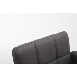 Sgabello Los Angeles in tessuto grigio scuro,cromo