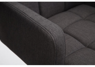 Sgabello Los Angeles in tessuto grigio scuro,cromo