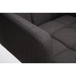 Sgabello Los Angeles in tessuto grigio scuro,cromo