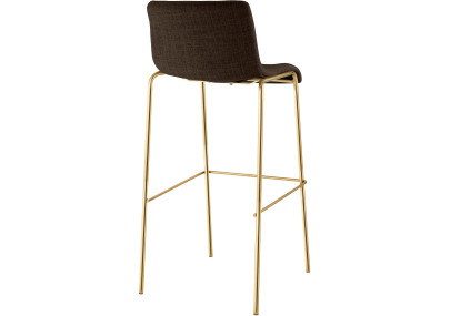 Lot de 2 tabourets de bar Hoover en tissu, 4 pieds, dorés brun