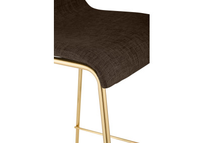 Lot de 2 tabourets de bar Hoover en tissu, 4 pieds, dorés brun