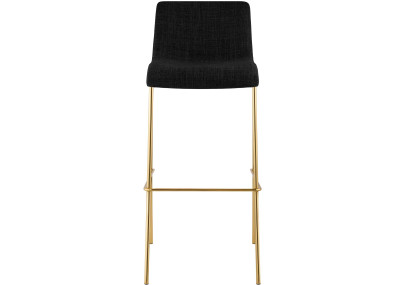 Lot de 2 tabourets de bar Hoover en tissu, 4 pieds, dorés gris foncé