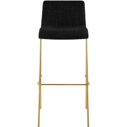 Lot de 2 tabourets de bar Hoover en tissu, 4 pieds, dorés gris foncé