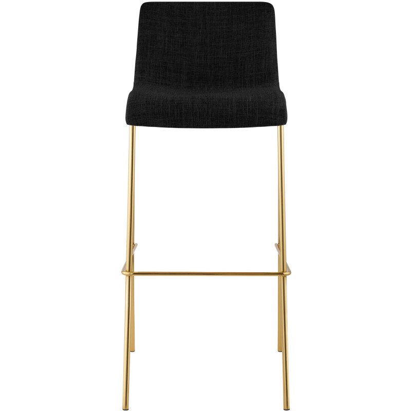 Lot de 2 tabourets de bar Hoover en tissu, 4 pieds, dorés gris foncé