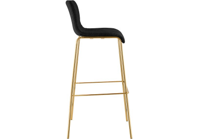 Lot de 2 tabourets de bar Hoover en tissu, 4 pieds, dorés gris foncé