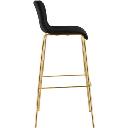 Lot de 2 tabourets de bar Hoover en tissu, 4 pieds, dorés gris foncé