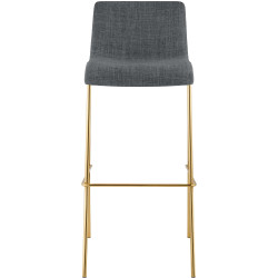 Lot de 2 tabourets de bar Hoover en tissu, 4 pieds, dorés gris clair