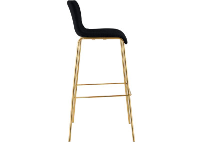 Lot de 2 tabourets de bar Hoover en tissu, 4 pieds, dorés noir
