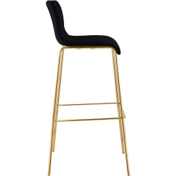 Lot de 2 tabourets de bar Hoover en tissu, 4 pieds, dorés noir