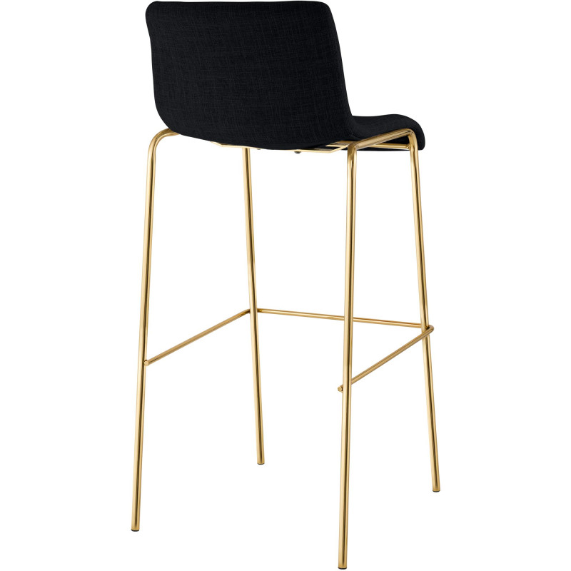 Lot de 2 tabourets de bar Hoover en tissu, 4 pieds, dorés noir