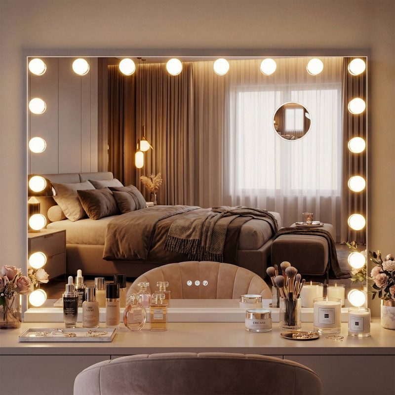 Miroir de maquillage Norlina sans Bluetooth blanc