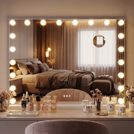 Miroir de maquillage Norlina sans Bluetooth blanc