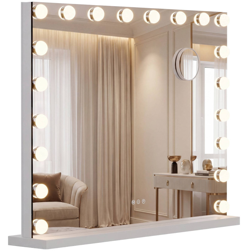 Miroir de maquillage Norlina sans Bluetooth blanc