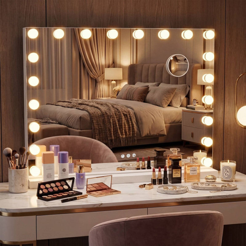 Miroir de maquillage Norlina sans Bluetooth blanc