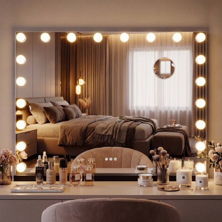 Miroir de maquillage Norlina sans Bluetooth noir
