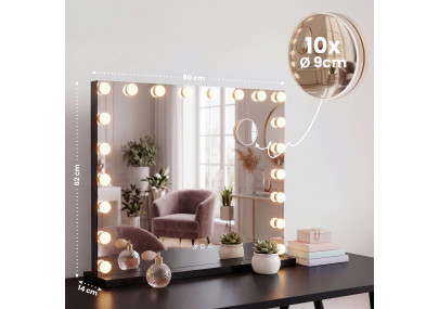 Miroir de maquillage Norlina sans Bluetooth noir