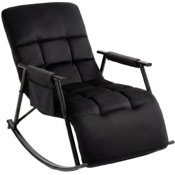 Fauteuil à bascule en velours Elara noir