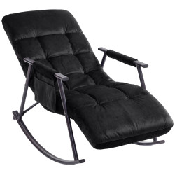 Fauteuil à bascule en velours Elara noir
