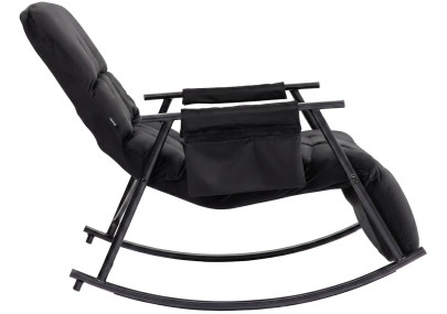 Fauteuil à bascule en velours Elara noir