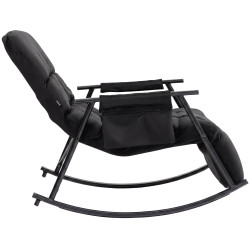 Fauteuil à bascule en velours Elara noir