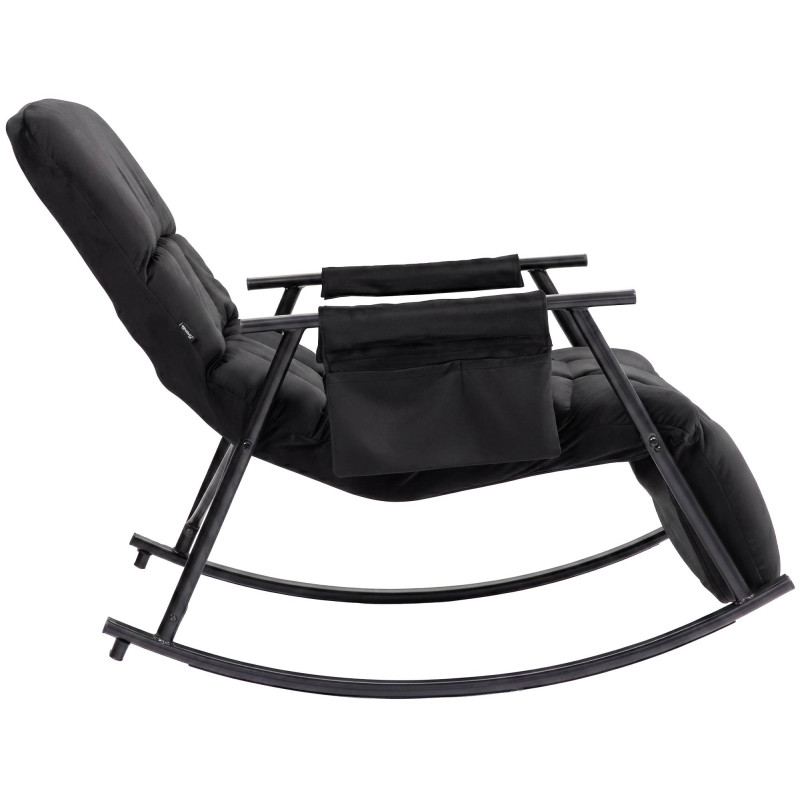Fauteuil à bascule en velours Elara noir