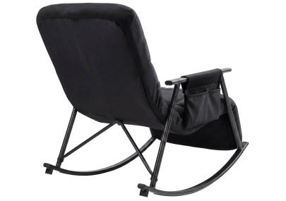 Fauteuil à bascule en velours Elara noir