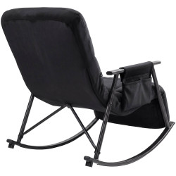 Fauteuil à bascule en velours Elara noir