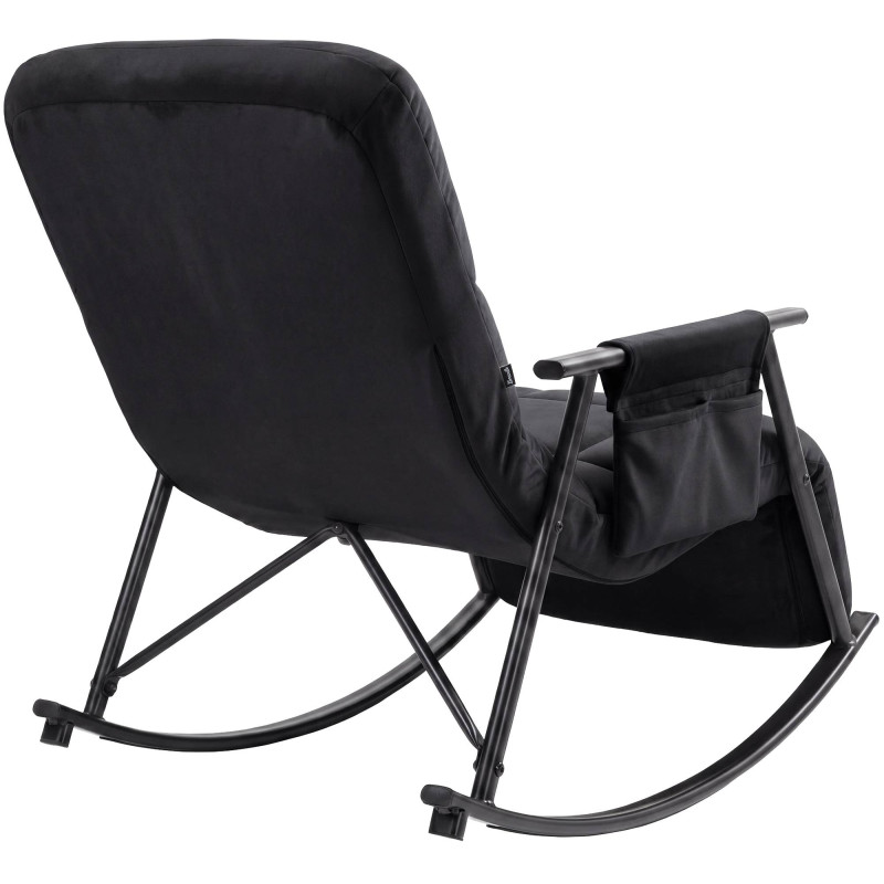 Fauteuil à bascule en velours Elara noir