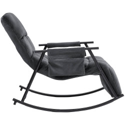 Fauteuil à bascule en velours Elara gris foncé