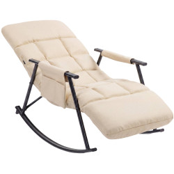 Fauteuil à bascule Elara, en tissu crème