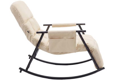 Fauteuil à bascule Elara, en tissu crème