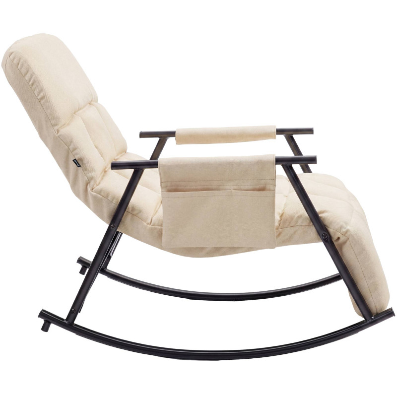 Fauteuil à bascule Elara, en tissu crème