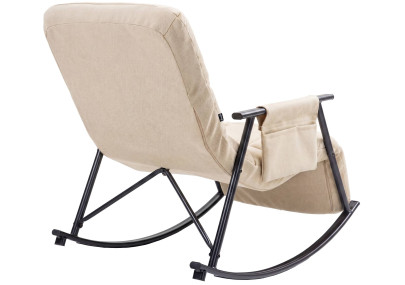 Fauteuil à bascule Elara, en tissu crème