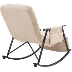 Fauteuil à bascule Elara, en tissu crème
