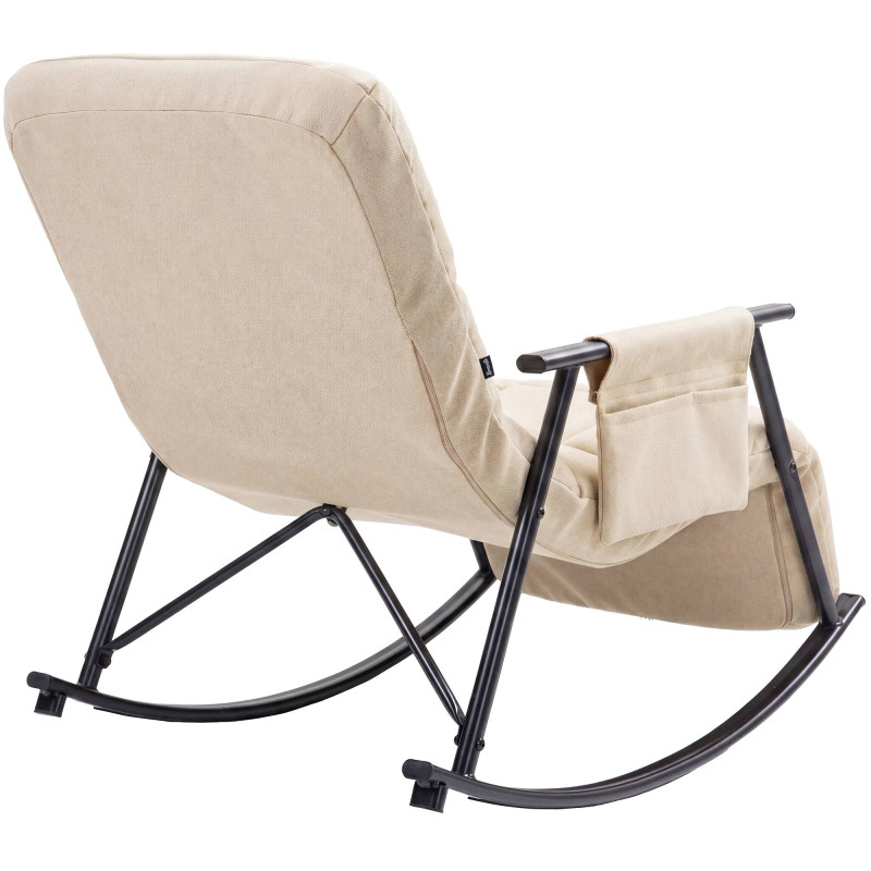 Fauteuil à bascule Elara, en tissu crème