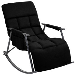 Fauteuil à bascule Elara, en tissu noir