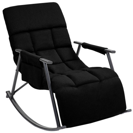Fauteuil à bascule Elara, en tissu noir
